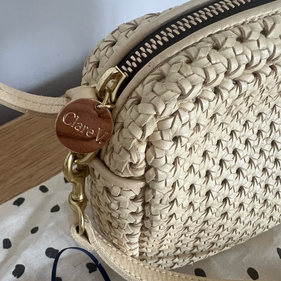 Clare V Cream Textured Crossbody Bag - Picture 2 of 6